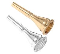 HEMOTON 2pcs French Horn Mouthpiece Replacement Brass with Silver Plating Precision Fit Horn Accessory for Enhanced Sound Quality and Comfortable Playing Suitable for Concerts and Practice