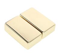 HEMOTON 2pcs Gold Metal Humbucker Pickup Covers with Full Enclosure for Electric Guitar, Copper Alloy Pickup Protectors with Mounting Brackets, Compatible with Lp Style Guitars