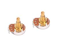HEMOTON 2pcs Gold Split Shaft Guitar Potentiometer Volume Control for Electric Guitar and Bass Coarse Knurled Shaft Audio Taper Upgrade Tone Controls