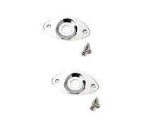 HEMOTON 2pcs Guitar Jack Socket Plate Guitar Jack Plate Plating Mounting Screws Bass