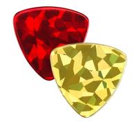 HEMOTON 2pcs Guitar Picks Thick Triangle for Electric Guitar Bass Ukulele Sparkling Design Music Accessories for Players