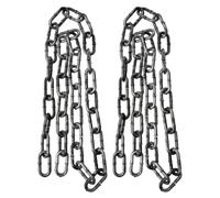 HEMOTON 2pcs Halloween Prop Plastic Chains with Realistic Appearance and Adjustable Length, Silver Fake Chain Model for Themed Parties and Haunted Houses, Creepy Prison Costume Accessories