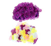 HEMOTON 2pcs Handmade Flower Swim Cap for Women Fabric with Sewn Petal Design Elastic Bathing Caps Comfortable Fit for Beach and Pool Use