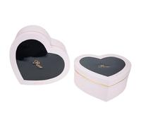 HEMOTON 2Pcs Heart-Shaped Boxes with Lids for Valentine'S Day Flower Arrangement and Packaging, Pink Floral Design, Suitable for Birthday and Wedding Present Wrapping