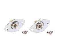 HEMOTON 2pcs Indented Oval Guitar Jack Socket Silver Double Socket for Electric Guitar Bass Includes Mounting Screws for Input Output Jacks