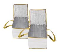 HEMOTON 2pcs Insulated Thermal Cake Carrier Bags with Multifunctional Storage and Easy Carrying Features, White Non-Woven Fabric Cooler Bags for Desserts and Bread, for Takeout Orders