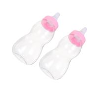 HEMOTON 2pcs Jumbo Milk Bottle Coin Bank Transparent Savings Container for Pink Piggy Bank Design Removable Components Capacity for Coin Change Storage