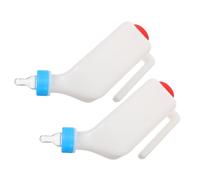 HEMOTON 2pcs Lamb Milk Feeder Bottles with Special Nipples for Calves Goats Sheep Puppies Hang Upside Down Livestock Nursing Bottles for Efficient Group Feeding and Easy Cleaning