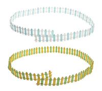 HEMOTON 2pcs Landscape Decor Miniature Fence Edging Green Yellow Mini Garden Fencing