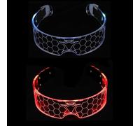 HEMOTON 2pcs LED Light Up Glasses for Party Nightclub Dancing with Colorful Slow Flash and Dual Control Fun Performance Prop Decorations for Bars Festivals and Concerts