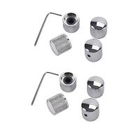 HEMOTON 2pcs Metal Dome Tone Tuning Knob Hexagon Screws Lock Volume Control Buttons for Guitar Electric and Bass for Effect Pedal Use