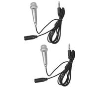 HEMOTON 2pcs Mini Microphones Portable Vocal Small Mics for Phone Laptop Recording Tiny Microphones for Singing Convenient Use in Studio Outdoor Events