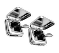 HEMOTON 2pcs Mini Portable Metal Ashtrays with Lid Compact Square Pocket Cigarette Ash Holder Stainless Steel Travel Ashtray for Car Outdoor Camping Easy to Clean and Smell Resistant