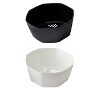 HEMOTON 2pcs Mini Succulent Plant Pots Thickened Plastic Flowerpots with Wide Mouth for Indoor Outdoor Use Breathable Design for Orchids Cacti Snake Plants Classic Black and White