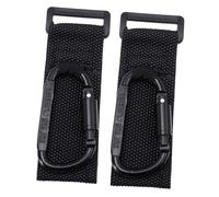 HEMOTON 2pcs Non-Slip Stroller Hooks Lock Thick Flat Motorbike Hooks for Baby Pushchair Bag Hanging Clips, Black, Front Mount No Drilling Accessories for Nursery and Grocery Shopping