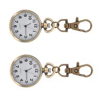 HEMOTON 2pcs Nursing Pocket Watch Keyring with Big Watch Face Design for Accurate and Constant Time, Alloy and Titanium Metal Material, for Travel and Daily Use by Nurses