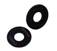 HEMOTON 2pcs Pad Plate Covers for Electric Guitar Way Toggle Washer Replacement Easy Installation Black Gold Lettering Essential Guitar Parts and Accessories