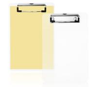 HEMOTON 2pcs Plastic File Clipboards Lightweight Writing Boards with Paper Clamping Function for School Use, Simple and Generous Design for Student Writing Supplies