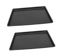 HEMOTON 2pcs Plastic Pet Cage Bedpans Black 43.5x32.4x2.5cm Dog Toilet Tray for Indoor Use Rabbit Potty Accessory