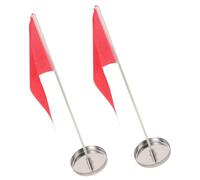 HEMOTON 2Pcs Portable Golf Putting Hole Cups with 10Cm Stainless Steel Cups and Replacement Mini Flags for Indoor Outdoor Putting Green Practice and Backyard Golf Training