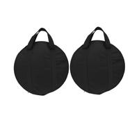 HEMOTON 2pcs Portable Gong Storage Bags 40cm Diameter Thickened 8cm Single-layer Oxford Cloth Waterproof Instrument Carrier with Handle Black for Percussion Accessories