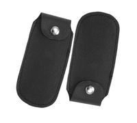 HEMOTON 2pcs Portable Lightweight Harmonica Storage Covers in Black Faux Leather, Sturdy Protective Cases, for Ten-hole Blues Harmonicas