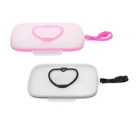 HEMOTON 2pcs Portable Wipes Box Reusable Wet Wipes Dispenser Case Travel Holder Dispenser for Travel for Diaper Bag Accessory Convenient for Shower Essentials Heart Shaped Holder