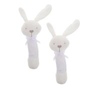 HEMOTON 2pcs Realistic Bunny Animal Rattle Toys Boy Girl Games Sensory Toys for Boy Girl