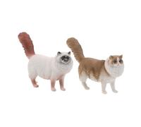 HEMOTON 2PCS Realistic Plastic Cat Display Models for Educational Lifelike Kitten Figurines for Office Home Decor Interactive Animal Learning Collectibles