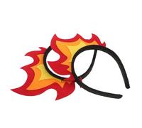 HEMOTON 2pcs Red Fire Flame Headbands for Women, Non-woven Fabric Material with Universal Head Size Adaptation, for Rave Festival and Carnival Party Costume Accessories