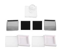 HEMOTON 2pcs Refillable Magnetic Eyeshadow Palette with Sturdy Lid Closure and Matte Frosted Surface, Portable Square Iron and Acrylic Case for Powder and Single Eyeshadow Refills,