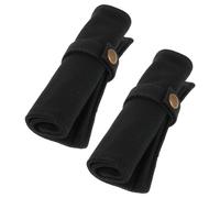 HEMOTON 2pcs Roll up Pencil Case with 5 Slots for Artists and Students | Black Canvas Wrap, Snap Closure Design, Compact Storage for School and Travel, Modern Practical Style