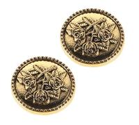 HEMOTON 2pcs Rose Pattern Button Cover Cufflinks for Shirts, Vintage Elegant Alloy Button Accessories, Sturdy and Resisting Wear, Suitable for Casual and Formal Occasions