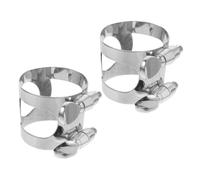 HEMOTON 2pcs Saxophone Mouthpiece Clamp Metal Sax Head Clip for Alto Sax Easy Install E-flat Saxophone Accessories
