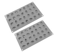 HEMOTON 2pcs Silicone Chocolate Molds 28 Cavity Non-Stick Pebble Rock Shaped Flexible Lightweight Kitchen Mold for Baking Candy Jelly Ice Cube Festive Displays