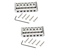 HEMOTON 2pcs Silver Fixed Guitar Bridge Tailpiece for Electric Guitar Replacement Easy to Install Standard String Spacing Suitable for Tl Style