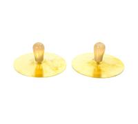 HEMOTON 2pcs Small Copper Finger Cymbals Wooden Handles for Easy Use 10cm Percussion Instruments for Early Childhood Education and Parent-Child Interaction