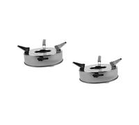 HEMOTON 2pcs Small Stainless Steel Alcohol Stove with Adjustable Flame Portable Outdoor Burner for Camping and Home Use Durable Easy to Clean One Burner Stove for Boiling and Cooking