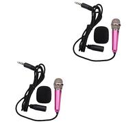 HEMOTON 2pcs Smartphone Compatible Wireless Microphone Mini Condenser Mic k Song Speaker Portable for Pc Random Color