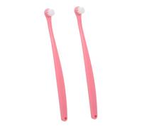 HEMOTON 2pcs Soft Bristle Pet Toothbrush with Rounded Head for Gentle Dog and Cat Oral Cleaning Pink Design for Breeds Sensitive Gum Care and Teeth Cleaning at Home
