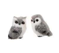 HEMOTON 2pcs Soft Gray Owl Plush for Cuddly Stuffed Animal Decor for Birthday Parties and Gentle Touch Decorative Ornaments