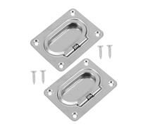 HEMOTON 2PCS Stainless Steel Boat Hatch Handles with Spring-loaded Flush Pull Design Heavy Duty Grab Handles for Yacht Cabin Kayak Carry Replacement Deck Accessory