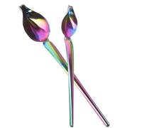 HEMOTON 2pcs Stainless Steel Chocolate Decorating Spoons for Precision Scooping and Food Decoration, Multi-use Culinary Drawing Spoons for Holiday Desserts and Syrups