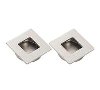HEMOTON 2pcs Stainless Steel Door Handles for Cabinet and Door, Invisible Concealed Pull Handles with Screws, Anti-Rust Sturdy Design for Home and Room Use, Silver Finish