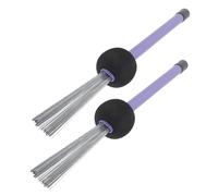 HEMOTON 2pcs Stainless Steel Drum Brushes Wire Brush Drum Stick for Jazz Percussion Instruments