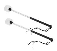 HEMOTON 2pcs Stainless Steel Drum Hammers Drum Mallets Felt Heads for Stage Performance