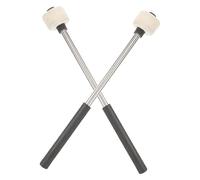 HEMOTON 2pcs Stainless Steel Drum Sticks for Stage Performance Classic Felt Drum Mallets Boys and Girls Sticks Percussion Instrument Accessories for Beginners