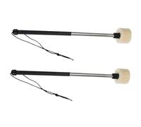 HEMOTON 2pcs Stainless Steel Drumsticks Percussion Mallets Long Handle Drum Instrument Sticks for Professional Concert and Performance Use