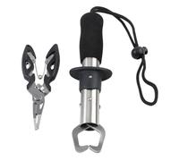 HEMOTON 2pcs Stainless Steel Fish Grip and Nipper with Trigger Handle for Safe Hook Removal Wire Cutting and Fish Control Ergonomic Anti-skid Design for Freshwater and Sea Fishing