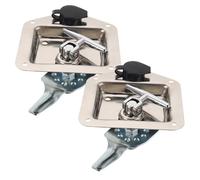 HEMOTON 2pcs Stainless Steel Truck Tool Box Latch Replacement with T-Handle Lock and Keys Weather Resistant Cargo Trailer Locks for Rv Trailer Utv ATV Tool Boxes Hidden Mounting